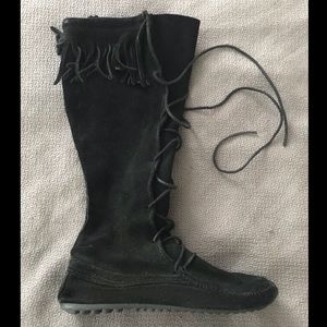 Minnetonka Lace Up Knee High Boot